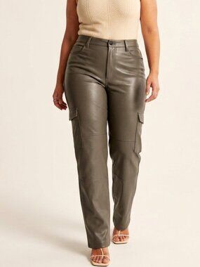 NWT Abercrombie & Fitch Faux Leather Cargo Pants